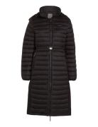 Lw Padded Smocking Midi Coat Fôret Kåpe Black Calvin Klein