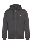 Zip Through Hoodie Tops Sweat-shirts & Hoodies Hoodies Black Lyle & Sc...