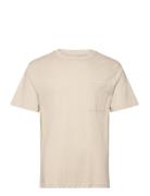 Sddurant Ss Tee Tops T-shirts Short-sleeved Cream Solid