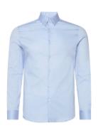 Super Slim-Fit Poplin Suit Shirt Tops Shirts Business Blue Mango