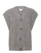 Kanellia Knit Cardigan Tops Knitwear Cardigans Grey Kaffe