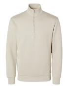 Slhemanuel Soft Zip High Neck Sweat Noos Tops Sweat-shirts & Hoodies S...