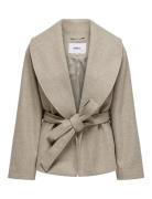 Onlaugusta Life Short Coat Otw Noos Ulljakke Jakke Beige ONLY