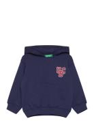 Sweater W/Hood Tops Sweat-shirts & Hoodies Hoodies Navy United Colors ...