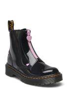 Bex Heart Zip Boot J Black+Pale Pink Patent Lamper Snørestøvletter Stø...