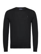 Slim Fit Washable Wool Crewneck Sweater Tops Knitwear Round Necks Blac...