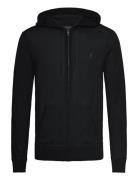 Mode Merino Zip Hood Tops Sweat-shirts & Hoodies Hoodies Black AllSain...