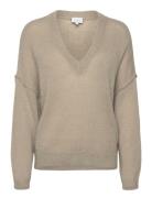 Ulan V-Neck Sweater Tops Knitwear Jumpers Khaki Green Dante6