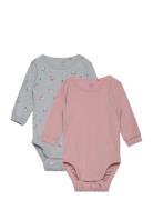 Body Flowers 2 Pack Bodies Long-sleeved Pink Lindex