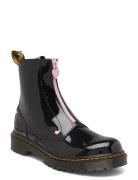 Bex Heart Zip Boot Y Black+Pale Pink Patent Lamper Snørestøvletter Stø...