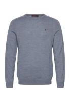 Merino Ck Designers Knitwear Round Necks Blue Morris