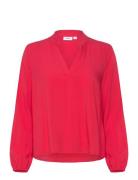 Edasz Blouse Tops Blouses Long-sleeved Red Saint Tropez