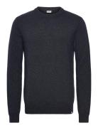 Sddyllon Ls2 Tops Knitwear Round Necks Navy Solid