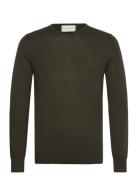 Bs Uranus Regular Fit Knitwear Tops Knitwear V-necks Khaki Green Bruun...