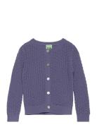 Baby Pointelle Cardigan Tops Knitwear Cardigans Blue FUB