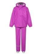 Pu Rain No Susp. Recycled Outerwear Rainwear Rainwear Sets Purple Mikk...