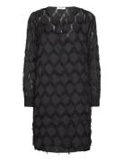 Dress In Fluffy Lace Knelang Kjole Black Coster Copenhagen