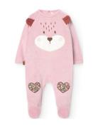 Velour Play Suit For Baby Girl -Bci Langermet Bodysuit Pink Boboli