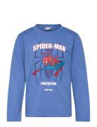 Tshirt Tops T-shirts Long-sleeved T-shirts Blue Spider-man