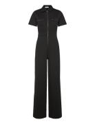 Long Chest-Pocket Jumpsuit Bottoms Jumpsuits Black Mango