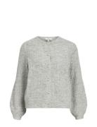 Objophelia L/S Knit Cardigan Rep Tops Knitwear Cardigans Grey Object