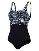 Womens Shaping Contoureclipse Printed Swimsuit Sport Swimsuits Black S...