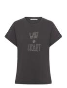 Wild @Heart T-Shirt - Ambla Tops T-shirts & Tops Short-sleeved Black R...