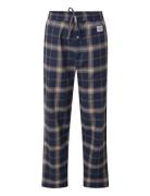 Konrad Organic Cotton Checked Flannel Pajama Pants Pyjamas Blue Lexing...