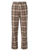 Konrad Organic Cotton Checked Flannel Pajama Pants Pyjamas Beige Lexin...