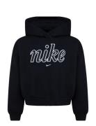 Nike Fleece Boxy Pullover Tops Sweat-shirts & Hoodies Hoodies Black Ni...