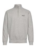 Essential Logo Henley Tops Knitwear Half Zip Jumpers Grey Superdry