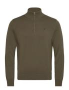 Brian Half Zip Tops Knitwear Half Zip Jumpers Green Morris