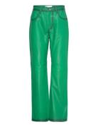 Pompay Pants Bottoms Trousers Leather Leggings-Bukser Green Hosbjerg