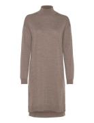 Merino Wool Dress Knelang Kjole Brown Rosemunde