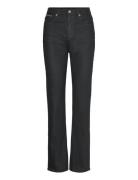 High Rise Straight Bottoms Jeans Straight-regular Black Calvin Klein J...