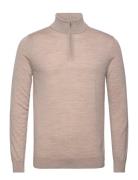 Blackhall Tops Knitwear Half Zip Jumpers Cream Reiss