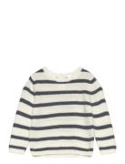 Knit Striped Sweater Tops Sweat-shirts & Hoodies Sweat-shirts White Ma...