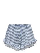 Short Velours Ruffle Stripe Hipstertruse Undertøy Blue Hunkemöller