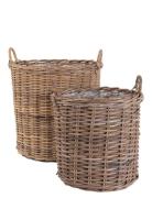 Ria - Baskets, Kubu Rattan, Natural Set Of 2 Home Storage Storage Bask...