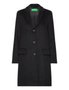 Coat Ullfrakk Frakk Black United Colors Of Benetton