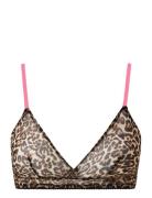 Mesh Triangle Bralette Lingerie Bras & Tops Soft Bras Bralette Brown U...