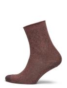 Pytha Glitter Socks Lingerie Socks Regular Socks Brown Mp Denmark