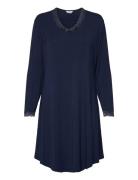 Bamboo - Nightdress With Long Sleev Nattkjole Navy Lady Avenue