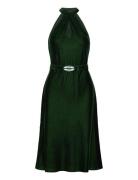 Belted Velvet Halter Dress Kort Kjole Green Lauren Ralph Lauren