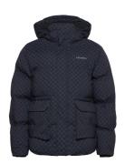 Montreal Aop Puffer Jacket Fôret Jakke Navy Les Deux