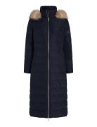 Heritage Down Tyra Maxi With Fur Fôret Kåpe Navy Tommy Hilfiger