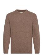 Neps Wool C-Neck Tops Knitwear Round Necks Brown GANT