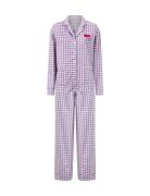 Chill Pill Gingham Pyjama Pyjamas Purple Anna + Nina