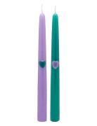 Tough Love Green/Purple Candle Set Of 2 Home Decoration Candles Pillar...