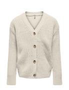 Kogcelia L/S Boxy Cardigan Knt Tops Knitwear Cardigans Beige Kids Only